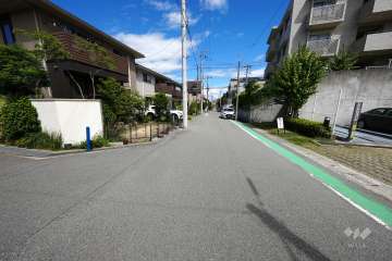 敷地北側の前面道路（西側から）