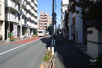 敷地東側の前面道路(北側から)