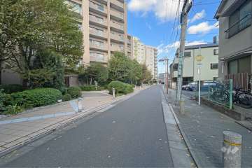 敷地の南側前面道路（西側から）