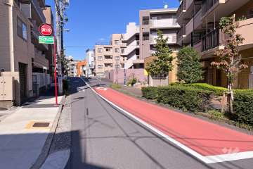 敷地西側の前面道路（南側から）