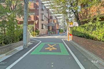 敷地の南側前面道路（東側から）
