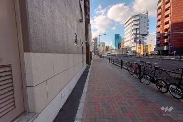 敷地東側の前面道路（南側から）