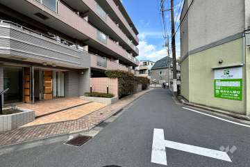 敷地の南側前面道路（西側から）