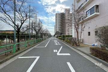敷地の東側前面道路（北側から）