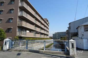 敷地の南東側には河川が流れています。