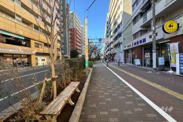敷地の南側前面道路（東側から）