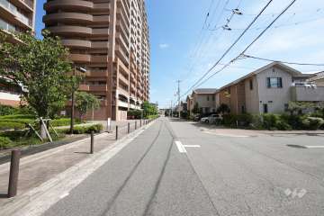 敷地南側の前面道路（西側から）