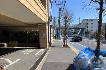 敷地の南側前面道路（西側から）