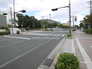 敷地北側の前面道路。山手幹線道路です。
