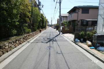 敷地西側の前面道路(北側から)