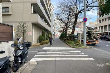 敷地南側の前面道路（西側から）