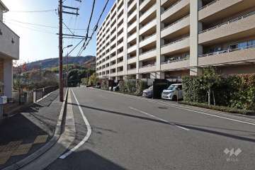 敷地南東側の前面道路（東側から）
