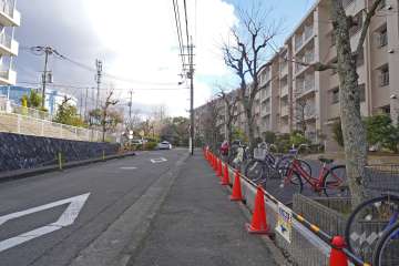 敷地北側の前面道路（西側から）