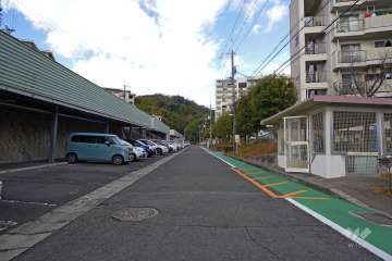 敷地西側の前面道路（南側から）