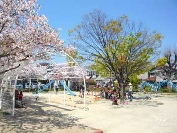 目の前に『月見山公園』があります（春は桜がとってもきれいです）