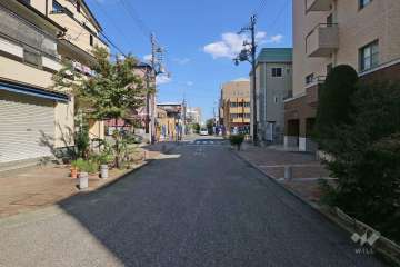 敷地北側の前面道路（西側から）