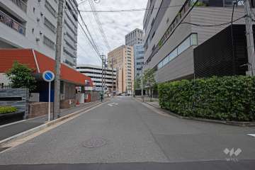 敷地南側の前面道路（西側から）