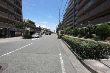 敷地西側の前面道路（南側から）