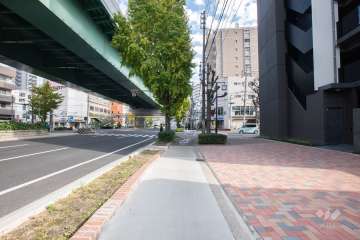 敷地北側の前面道路（西側から）