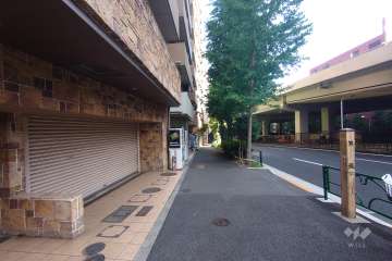 敷地南側の前面道路（西側から）