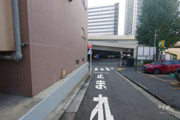 敷地西側の前面道路（北側から）