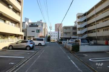 敷地南側の前面道路（西側から）
