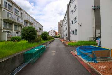 敷地南側の前面道路（西側から）