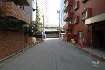 敷地北輪の前面道路(北側（西側から)