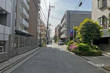 敷地南側の前面道路（東側から）