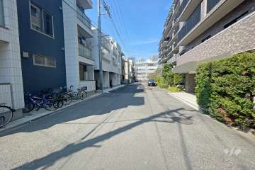 敷地西側の前面道路（南側から）