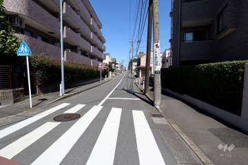 敷地西側の前面道路