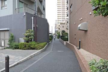 敷地東側の前面道路(北側から)