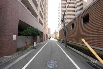 敷地西側の前面道路（北側から）