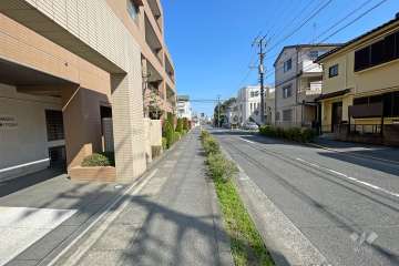 敷地東側の前面道路（南側から）
