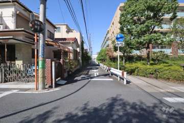敷地西側の前面道路（南側から）