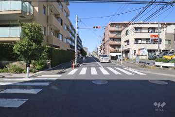 敷地東側の前面道路（南側から）