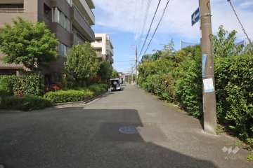 敷地東側の前面道路(南側から)