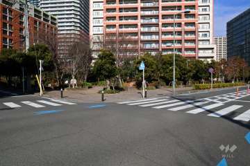 敷地南東側と南西側の前面道路（南側から）