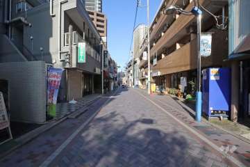 敷地南東側の前面道路(南西側から)