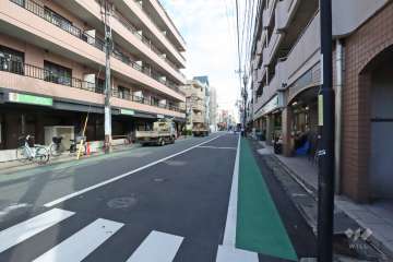 敷地南側の前面道路(西側から)