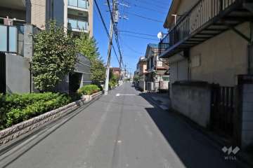 敷地東側の前面道路(南側から)