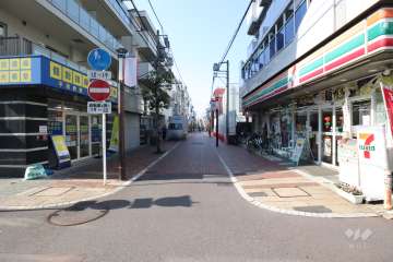敷地南側の前面道路(西側から)
