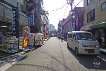 敷地西側の前面道路(北側から)