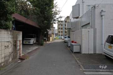 敷地東側の前面道路（北側から）