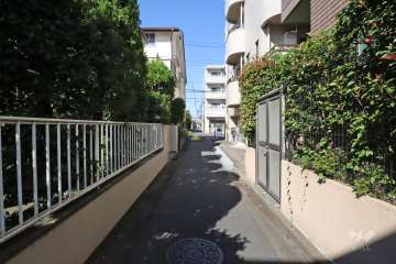 敷地西側の前面道路（南側から）
