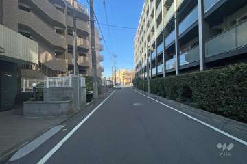 敷地の北側前面道路（東側から）