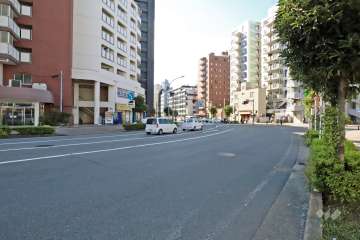 敷地北西側の前面道路（中原街道）