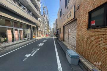 敷地北側の前面道路（西側から）