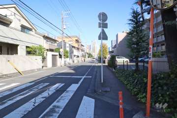 敷地北側の前面道路　