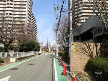 敷地西側の前面道路（南側から）